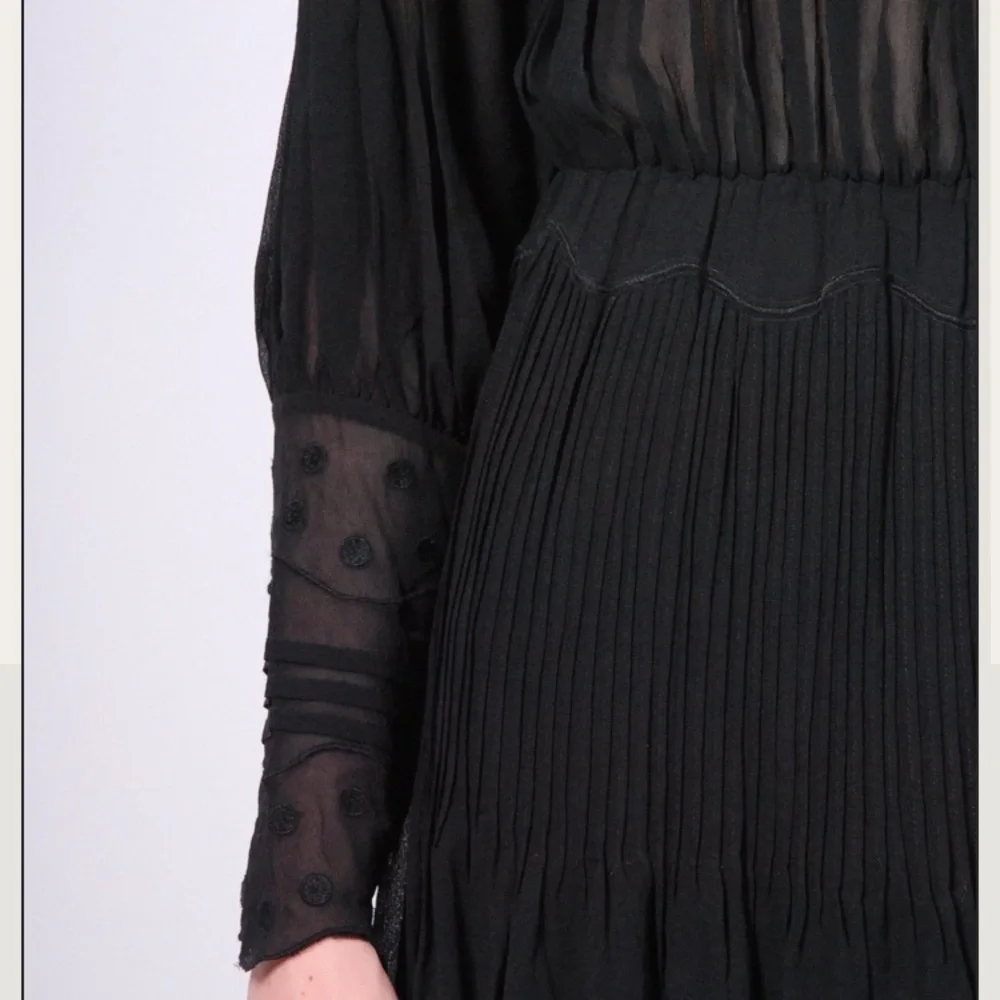 Ulla Johnson Alba Silk Polka Dot Sheer Blouse - Picture 8 of 16